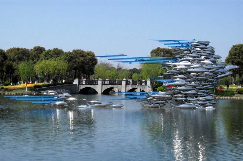 魚群不銹鋼雕塑